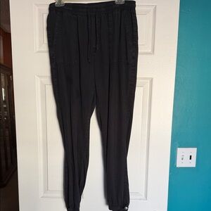 Daisy Black Elastic Waist Jogger Pants
